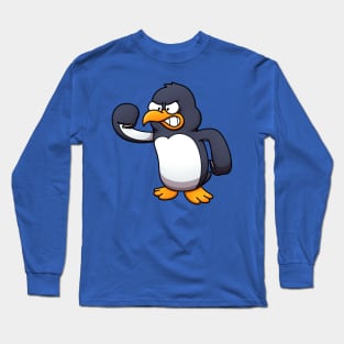 Mad Cartoon Penguin Long Sleeve T-Shirt